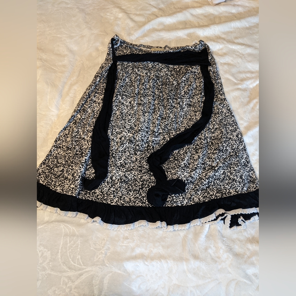 Black & white midi speckled skirt